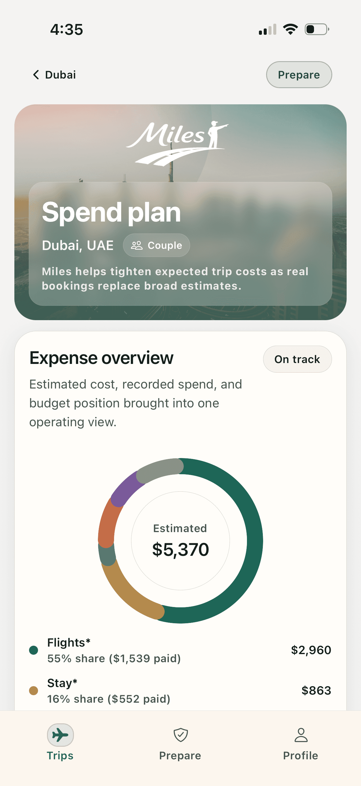 Miles explore map view